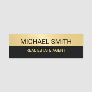 Black and Gold Professional Personalised Name Tag