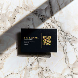 Black and gold QR code business card