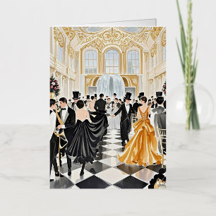 Black and gold, Rich luxury, Moulin rouge style Foil Greeting Card