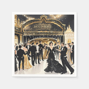 Black and gold, Rich luxury, Moulin rouge style Napkin