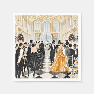 Black and gold, Rich luxury, Moulin rouge style Napkin