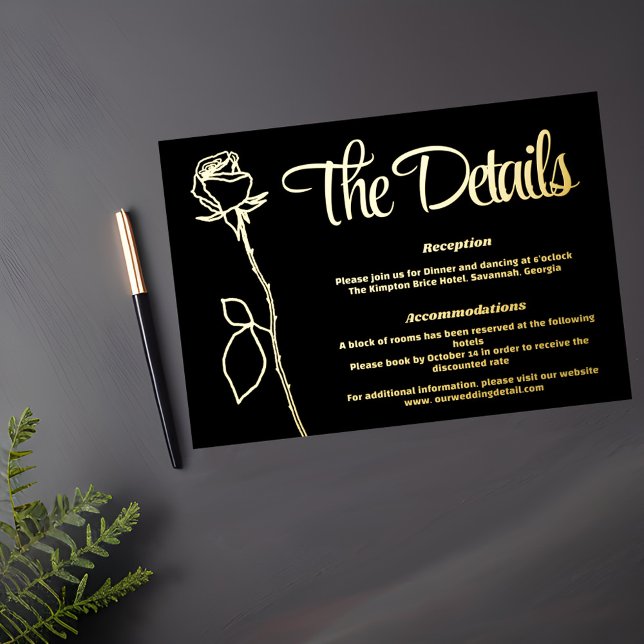 Black and Gold Rose bud Detail card (Creator Uploaded)