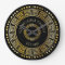 Black and Gold Round Greek Key Custom Name