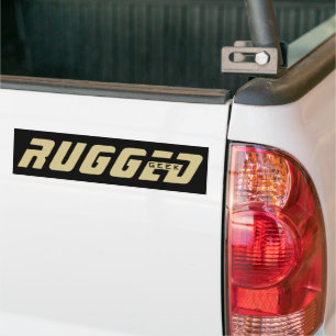 black and gold RUGGED GEEK Oxymoron Tech Nerd Bumper Sticker