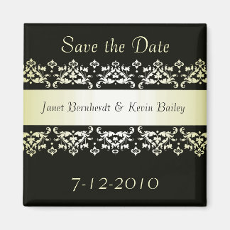 Black and Gold Save the Date magnet