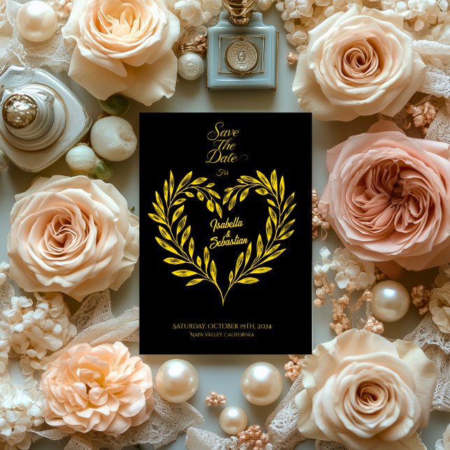 Black and Gold Save the Date - Timeless Wedding Invitation (Creator Uploaded)