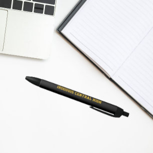 Black and Gold School Colours and Name Ink Pen