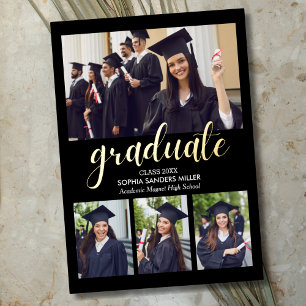 Black and Gold Script 4 photos Graduated