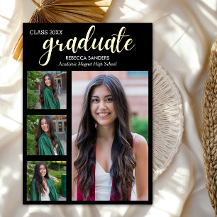 Black and Gold Script 4 photos Graduated for Her