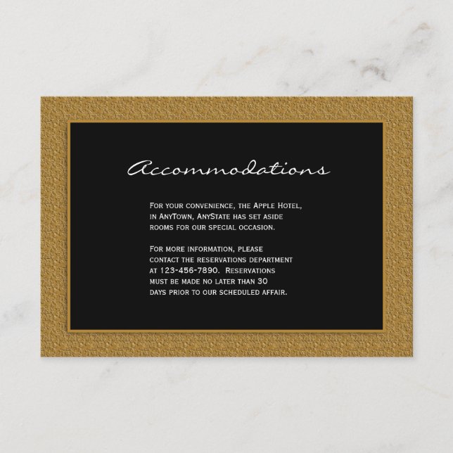 Black and Gold Scroll Accent Wedding Insert (Front)