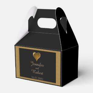 Black and Gold Scroll Wedding Favour Box