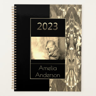 Black and Gold Sepia Happy New Year 2023 Planner