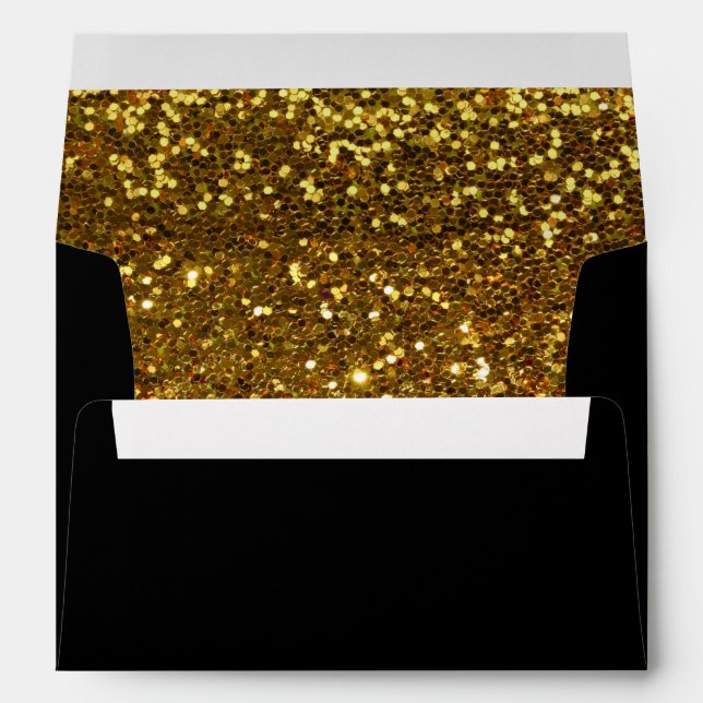 Black and Gold Sequins Envelopes 5x7 (Back (Bottom))