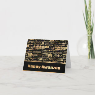 Black and Gold "Seven Principles" Kwanzaa Card