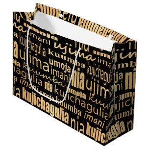 Black and Gold Seven Principles Large Gift Bag