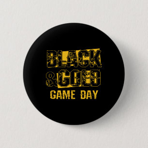 Black And Gold Shirt Game Day High School Football 6 Cm Round Badge