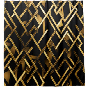 Black and Gold Shower Curtain
