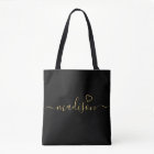 Black And Gold Signature Script Bridesmaid Gift