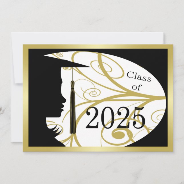 Black and Gold Silhouette 2025 Card (Front)