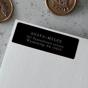 Black and Gold Simple Formal Return Address