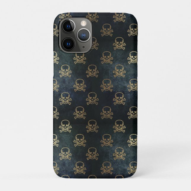 Black and Gold Skulls Case-Mate iPhone Case (Back)