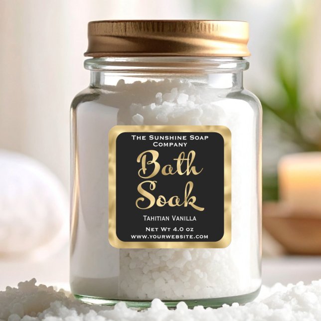 Black and gold small bath soak label (Creator Uploaded)