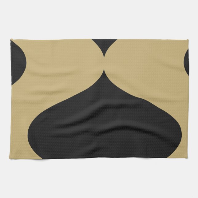 Black and Gold Smooch Tea Towel (Horizontal)