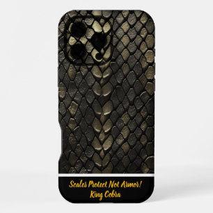 Black And Gold SnakePatterns iPhone 16 Pro Max Case