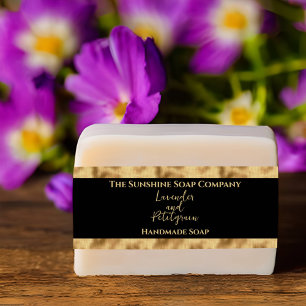 Black and Gold Soap Belly Band Invitation Belly Band