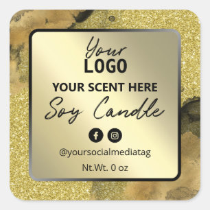 Black And Gold Soy Candle Labels