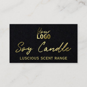 Black And Gold Soy Candle Scent List Card