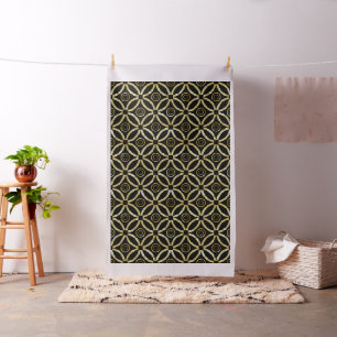Black and gold sparking look geometric pattern fabric