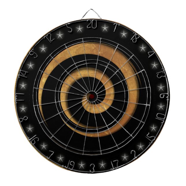 Black and Gold Spiral Regulation Dartboard (Front)