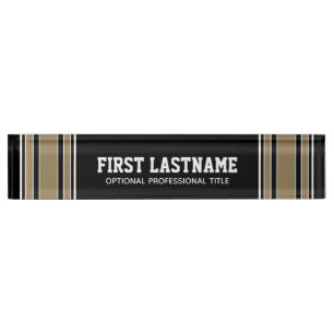 Black and Gold Sports Jersey Name - Can EDIT Nameplate