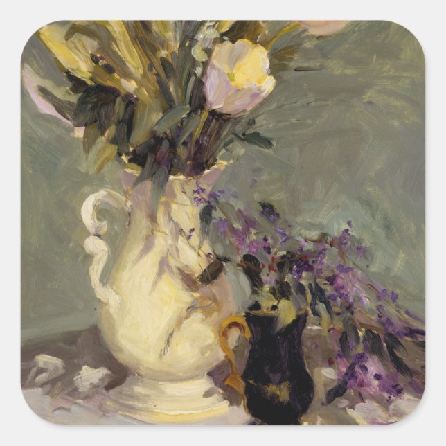 Black and Gold Square Sticker (Front)