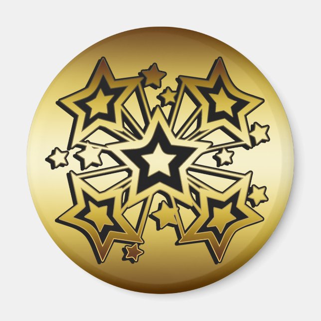 BLACK AND GOLD STARS MAGNET (Front)