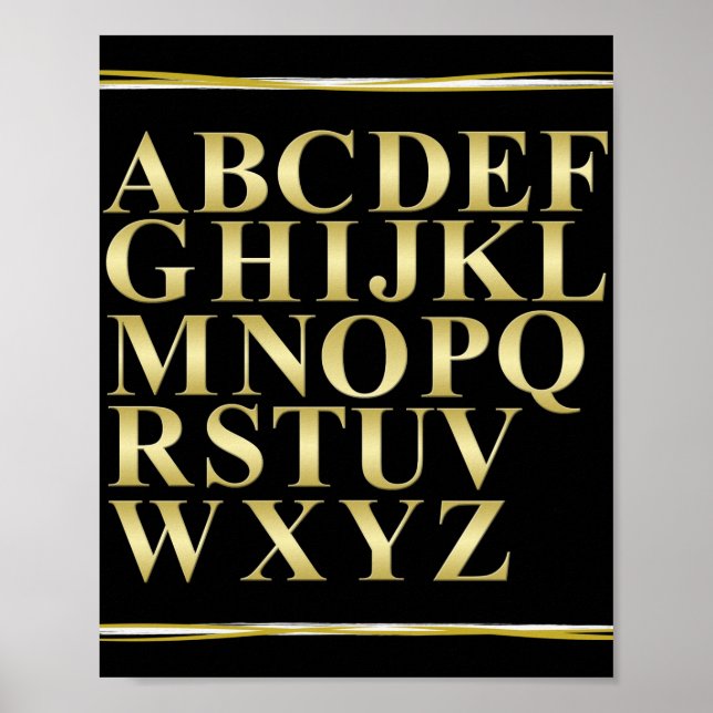 Black and gold story with the alphabet poster (Front)
