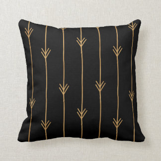 Black and Gold Stripe Decorative Cushion