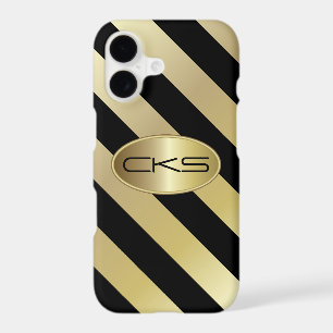 Black and Gold Stripes Monogram