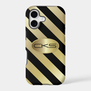 Black and Gold Stripes Monogram DIY Colour