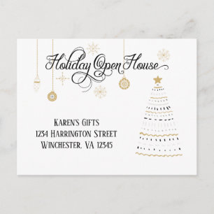 Black and Gold Stylised Holiday Open House  