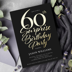 Black and Gold Surprise 60th Birthday Party