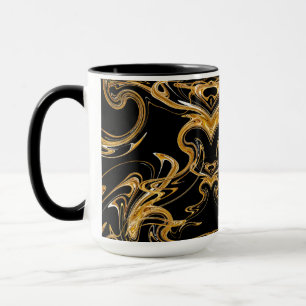 Black and Gold Swirl Mug