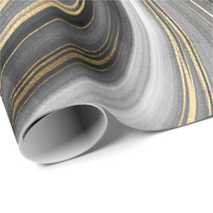 Black and gold swirl wrapping paper