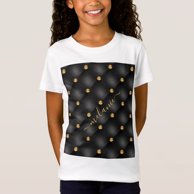 Black and Gold T-Shirt with Custom Name (Front)