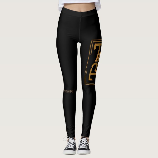 BLACK AND GOLD TB leggings (Front)