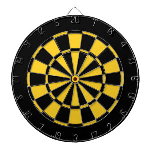 Black and Gold Team Colours Dartboard and Darts