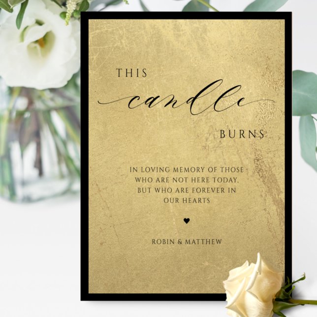 Black and Gold, This Candle Burns, In Memory Sign (Creator Uploaded)