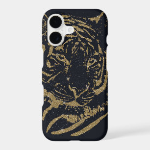Black and Gold Tiger Artwork Luxury Glitter Style