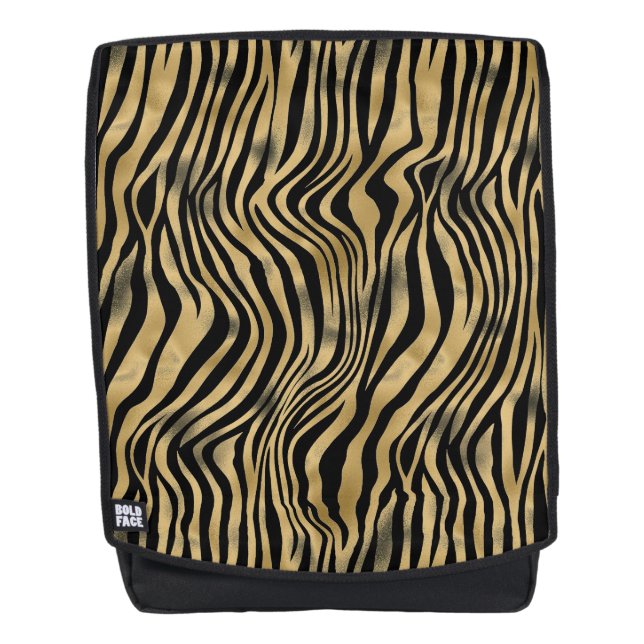Black and Gold Tiger Stripes Backpack (Front)